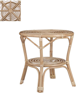 Mica Decorations Zambia Tuin Tafel - 55x55x56 cm - Rotan - Lichtbruin