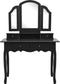 vidaXL - Kaptafelset - met - kruk - 100x40x146 - cm - paulowniahout - zwart