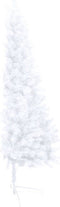 vidaXL - Kunstkerstboom - met - verlichting - en - kerstballen - half - 150 - cm - wit