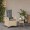 vidaXL - Tuinstoel - verstelbaar - met - kussens - poly - rattan - gemengd - beige