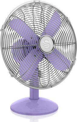 Swan 12 Inch Tafelventilator – Verticaal Kantelbaar – 3 Snelheden – Paars