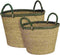 Mica Decorations Mand Mady - 39x39x41 cm - Zeegras - Groen- Set van 2