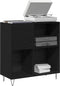 vidaXL - Recordkast - Zwart - Eiken - 84.5x38x90 - cm - Verwerkt - Hout