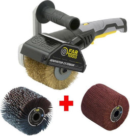 FARTOOLS Pack 615127: Renovator REX120C + nylon borstel en spanbanden - Speciaal hout, metaal en steen - Vlakke of complexe oppervlakken