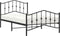 vidaXL - Bedframe - met - hoofd- - en - voeteneinde metaal - zwart - 100x200 - cm