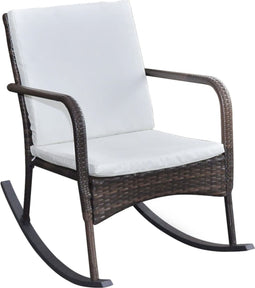 vidaXL - Tuinschommelstoel - poly - rattan - bruin
