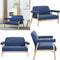 vidaXL - Tweezitsbank - stof - blauw