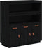 vidaXL - Hoge - kast - 100x40x108,5cm - massief - grenenhout - zwart