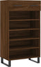 vidaXL - Schoenenkast - 60x35x105 - cm - bewerkt - hout - bruin - eikenkleur