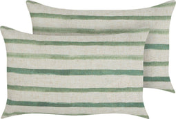 KAFRA - Sierkussen set van 2 - Groen - 50 x 30 cm - Polyester