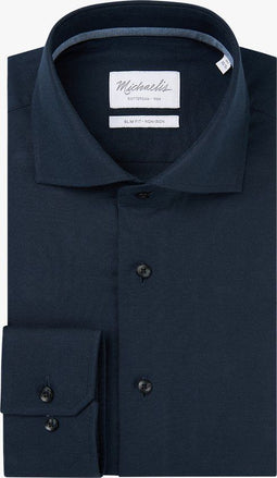 Michaelis slim fit heren overhemd - Dobby - Strijkvriendelijk - Groen - Boordmaat: 40