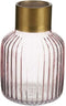 Vaas Strepen Roze Gouden Glas 12 x 18 x 12 cm (6 Stuks)