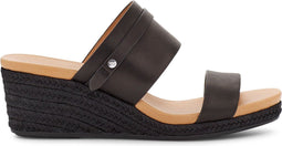 UGG Ebele - Dames Sandalen met Sleehak 6,5 cm - Zwart Leer - Maat 37