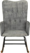 vidaXL - Schommelstoel - in - vintage - stijl - canvas - grijs