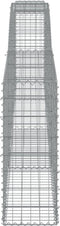 vidaXL - Schanskorven - 4 - st - gewelfd - 400x30x80/100 - cm - ijzer