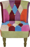 vidaXL Franse stoel met patchwork ontwerp stof