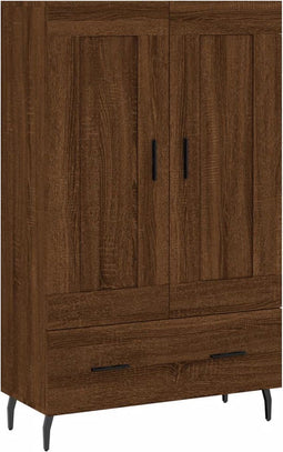 vidaXL - Hoge - kast - 69,5x31x115 - cm - bewerkt - hout - bruin - eikenkleur