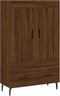 vidaXL - Hoge - kast - 69,5x31x115 - cm - bewerkt - hout - bruin - eikenkleur
