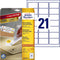Avery L6023REV-25 - Afneembare Etiketten 63,5x38,1mm - Zelfklevend - Wit (525 stuks)