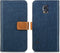 iMoshion Hoesje Geschikt voor Samsung Galaxy S5 Plus / S5 Neo / S5 Hoesje Met Pasjeshouder - iMoshion Luxe Canvas Bookcase - Donkerblauw