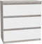 Ladekast CHELSEA 3 Laden - Kleur wit/licht beton - B 77,2 x D 42 x H 79,9 cm