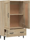 vidaXL - Hoge - kast - 70x31x115 - cm - bewerkt - hout - sonoma - eikenkleurig