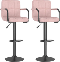 vidaXL - Barkrukken - 2 - st - fluweel - roze