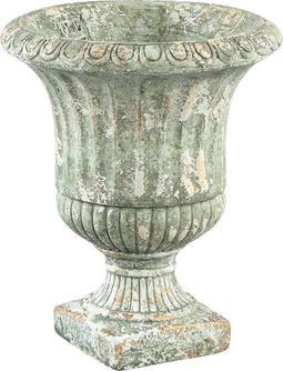 PTMD Roger groene cement pot wijd rond maat in cm: 26 x 26 x 32 - Groen