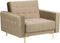 ABERDEEN - Chesterfield fauteuil - Beige - Fluweel