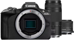 Canon EOS R50 - Systeemcamera - 24,2 MP APS-C - RF-S 18-45mm IS STM + RF-S 75-300mm F4-5.6 - Zwart