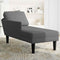 vidaXL - Chaise - longue - met - kussen - corduroy - stof - donkergrijs