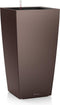 LECHUZA CUBICO PREMIUM 40 - Plantenbak - met uitneembare binnenbak - met bewateringssysteem - ALL-IN-ONE set met LECHUZA-PON - espresso metallic