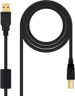 Nanocable 10.01.1202 - USB 2.0 A naar B - 200 cm - Zwart