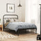 vidaXL - Bedframe - met - hoofdbord - metaal - zwart - 100x200 - cm