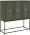 vidaXL - Dressoir - 100,5x39x107 - cm - koudgewalst - staal - olijfgroen