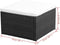 vidaXL - Voetenbank/poef - zwart - 53x53x30 - cm - poly - rattan