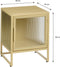Mica Decorations Clifton - Opbergkast met Deuren - Compact met geribbeld glazen paneel - Beige