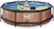 EXIT Wood Frame Zwembad ø300 - Opzetzwembad - Filterpomp - Bruin