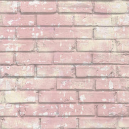 Noordwand - Urban - Friends - & - Coffee - Behang - bakstenen - roze - en - wit