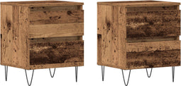 vidaXL - Nachtkastjes - 2 - stuks - Oud - Hout - 40x35x50 - cm - Engineered - Wood