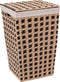 5Five Wasmand Riet met deksel - beige/zwart - 40L - 33 x 33 x 53 cm