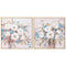 Schilderij Home ESPRIT Blauw Wit Beige Romantiek Vaas 60 x 3,5 x 60 cm (2 Stuks)
