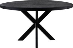 HSM Collection-Ronde Eettafel Melbourne-80x80x76-Zwart-Mango/Metaal