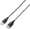 Renkforce USB-kabel USB 2.0 USB-A stekker, USB-A bus 1.00 m Zwart SuperSoft-mantel RF-4080795