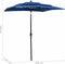 vidaXL - Parasol - 3-laags - met - aluminium - paal - 2x2 - m - azuurblauw