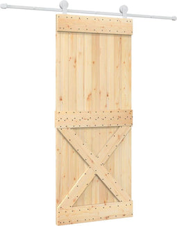 vidaXL - Schuifdeur - met - beslag - 85x210 - cm - massief - grenenhout