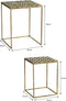 Mica Decorations Alanza Bijzettafel Buiten - Set van 2 - L38 x B38 x H48 cm - Metaal - Groen