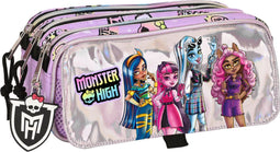 Pennenetui met 2 vakken Monster High Best boos Lila 21,5 x 10 x 8 cm