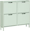 SoBuy FSR100-GR - Smalle Schoenenkast - 4 Kleppen - Groen 100x90x19 cm