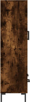 vidaXL - Hoge - kast - 69,5x31x115 - cm - bewerkt - hout - gerookt - eikenkleurig